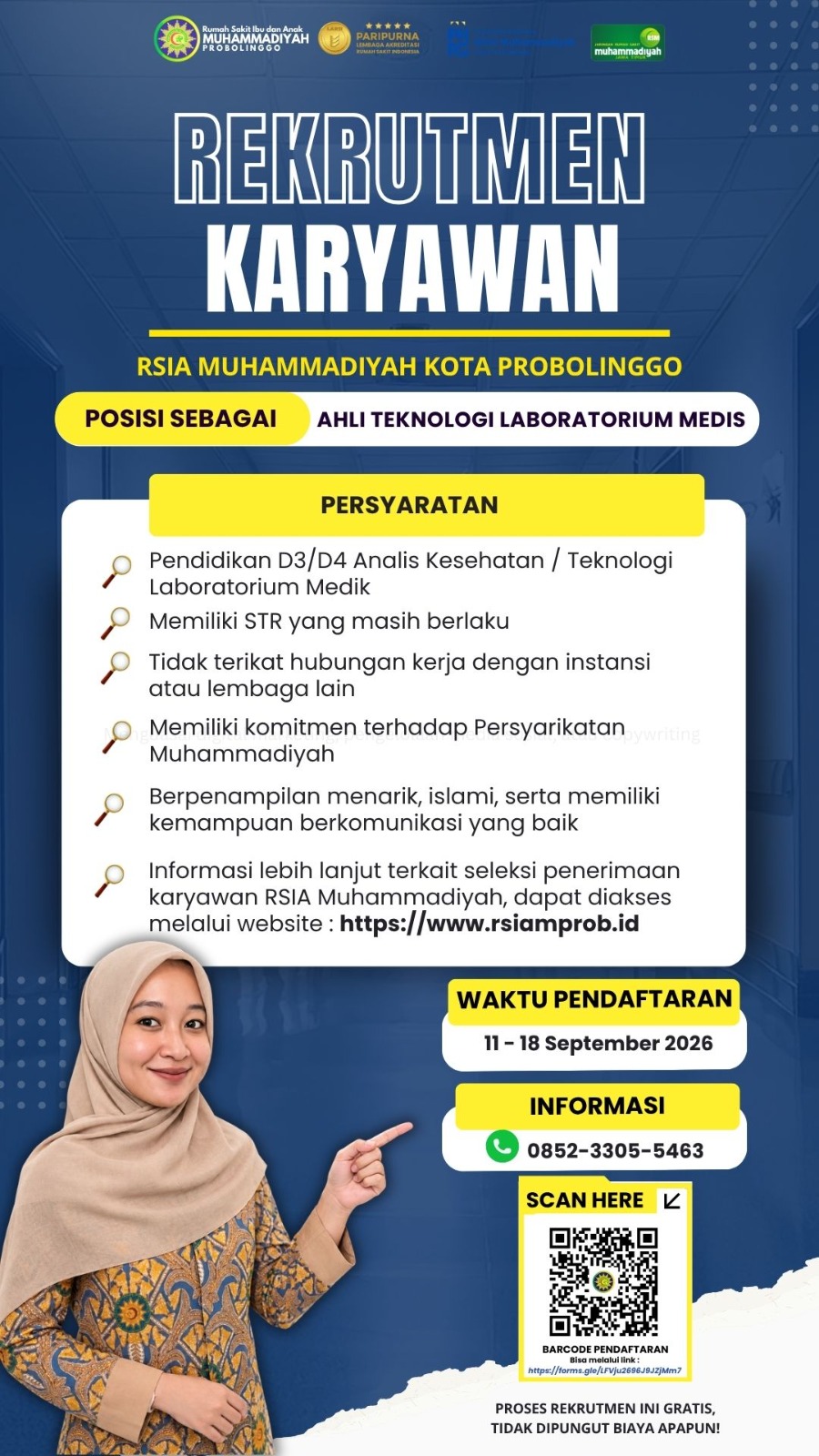 REKRUTMEN KARYAWAN RSIA MUHAMMADIYAH KOTA PROBOLINGGO